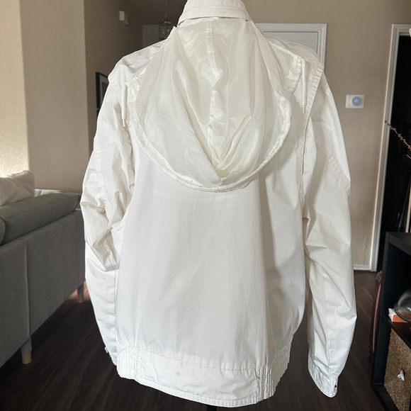 Vintage Rainforest Men's Windbreaker White with Hoodie Size Medium - Picture 5 of 9